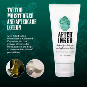 After Inked lotion texture close-up highlighting smooth, fast-absorbing cream