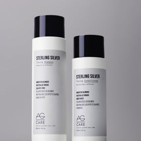 AG Hair Cosmetics bottle in bathroom lifestyle scene for at-home maintenance