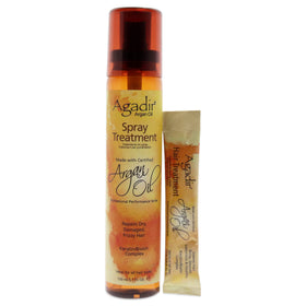 Agadir argan oil spray front packaging shows bottle and label for easy identification and salon-grade benefit