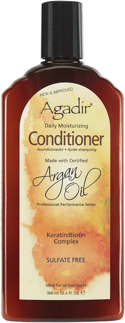 Agadir front bottle showing label and 12.4 fl oz size for clear product identification
