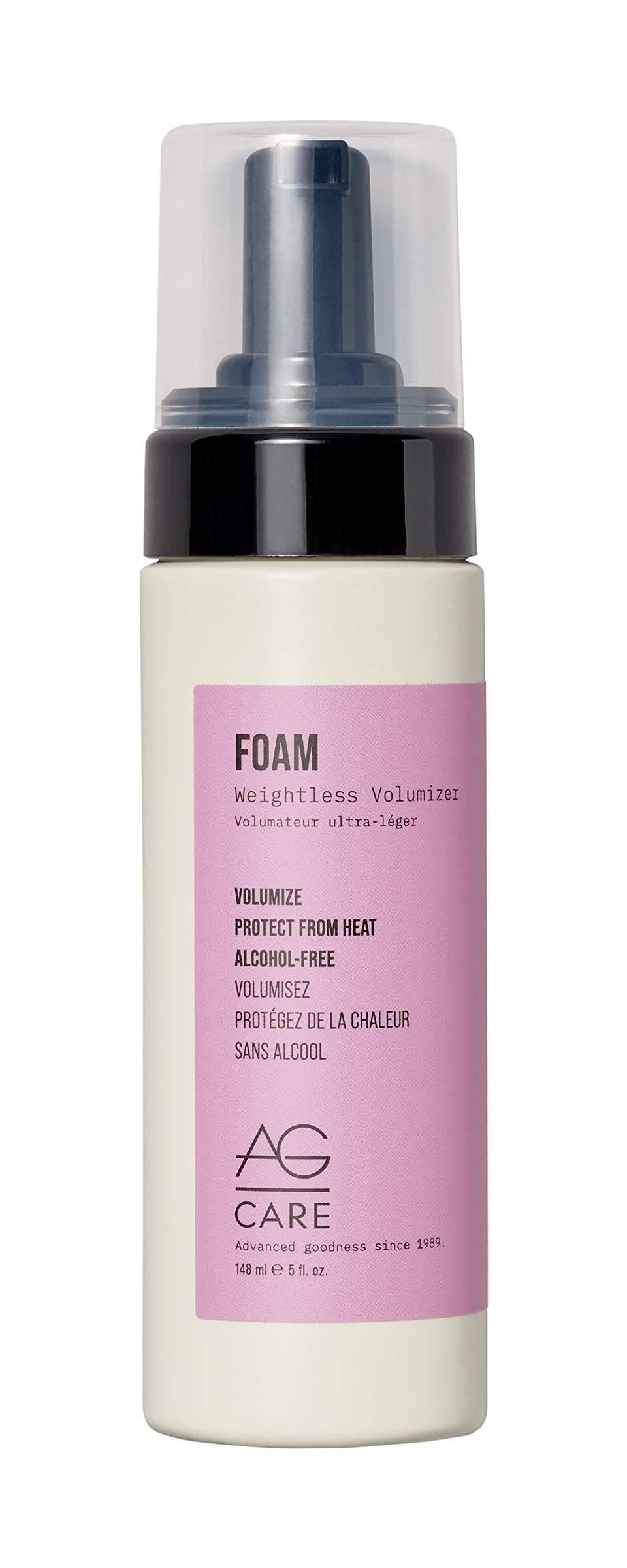 AG Care foam volumizer front packaging showing bottle design and pump benefit