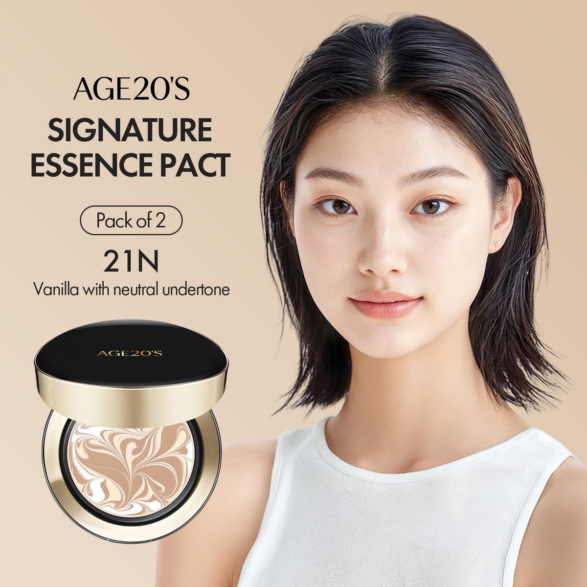 AGE20'S retail box with two compacts highlighting pack-of-two value