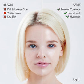 AGE20'S cream foundation texture swipe showing hydrating essence and smooth blend