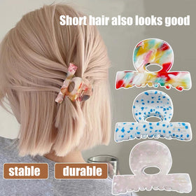 Agirlvct blue pink rainbow clips displayed to show color options