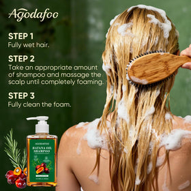 Agodafoo before and after hair showcasing improved manageability