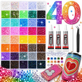 Agqbsl front packaging showing full bedazzling kit and included tools for easy starts