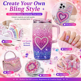 Agqbsl rhinestones applied on nails demonstrating fine-detail sparkle and polish