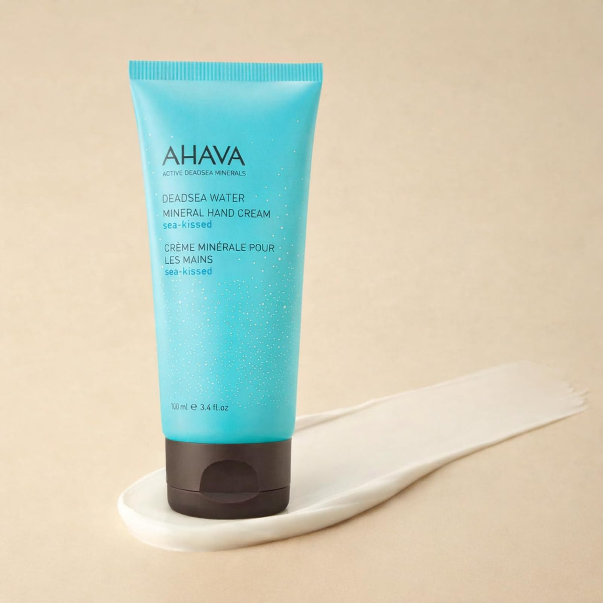 AHAVA product label highlighting Osmoter Dead Sea mineral blend
