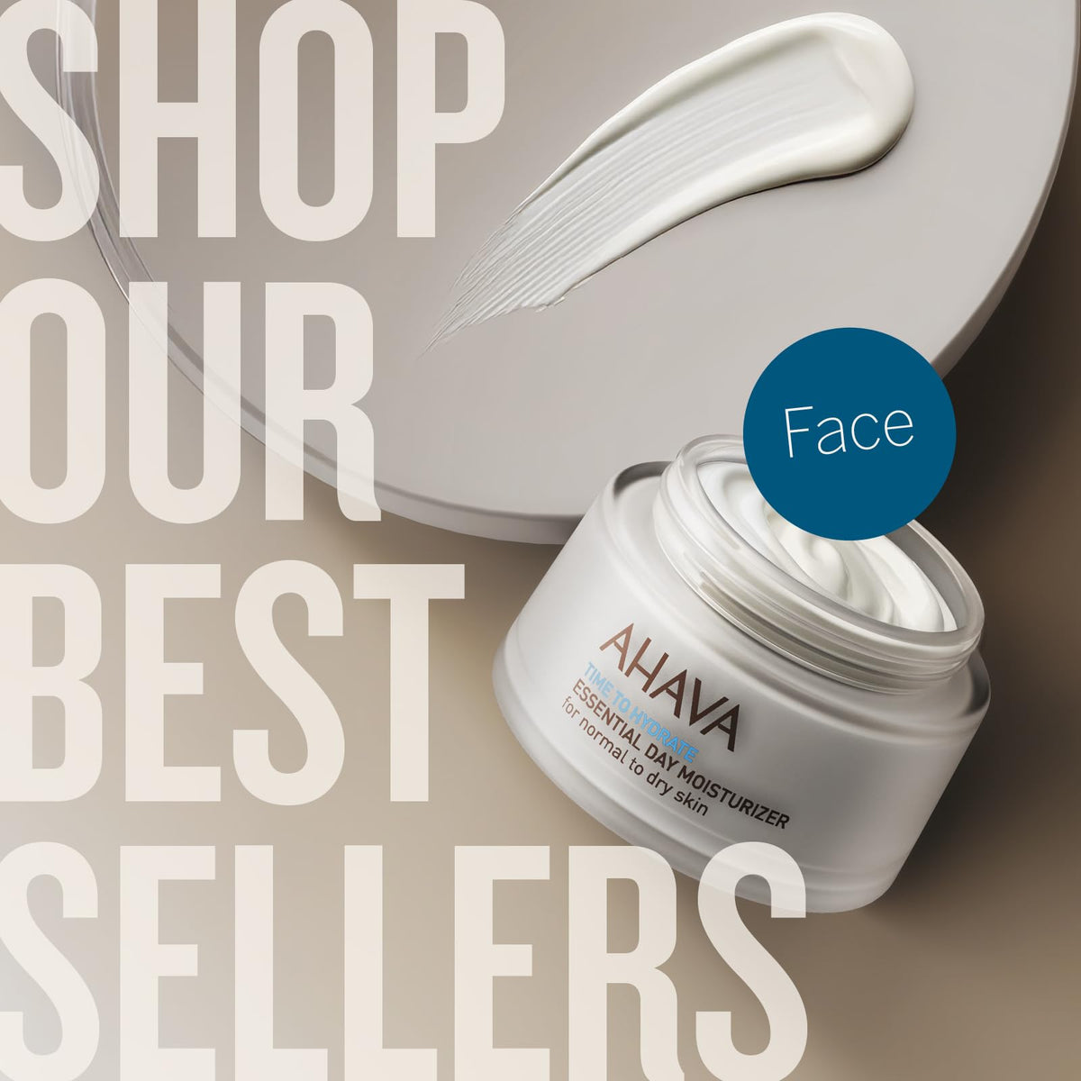 AHAVA shower gel staged on bathroom shelf suggesting daily luxury