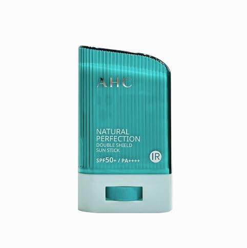 AHC sun stick front view showing compact 22g packaging and easy twist-up convenience
