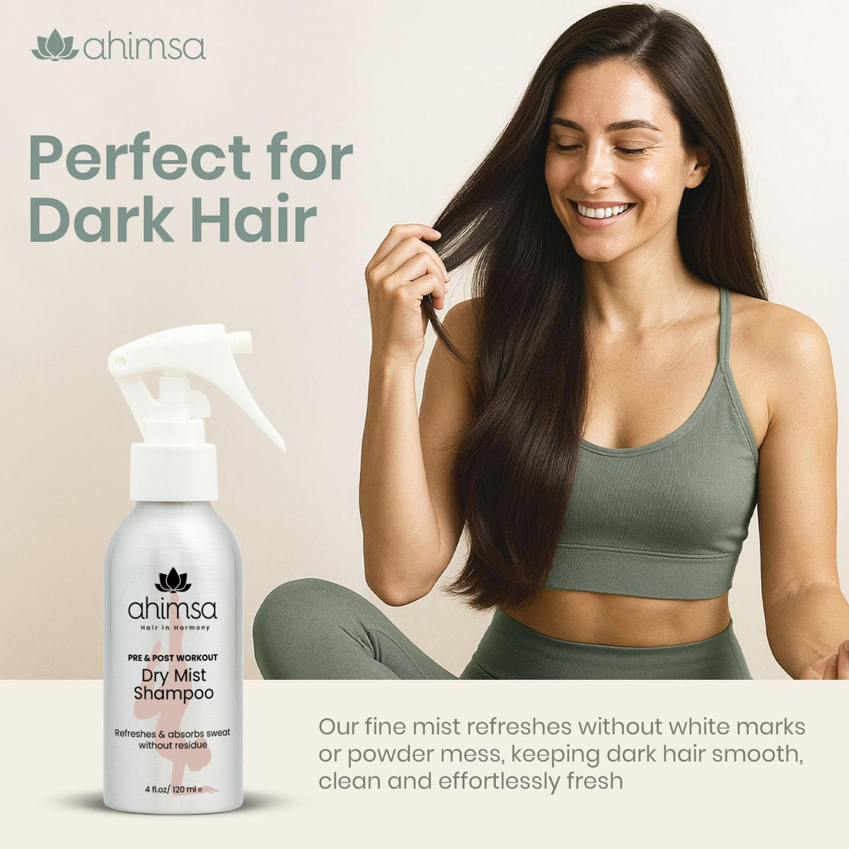 Ahimsa used after workout refreshing roots and removing sweat odor benefit