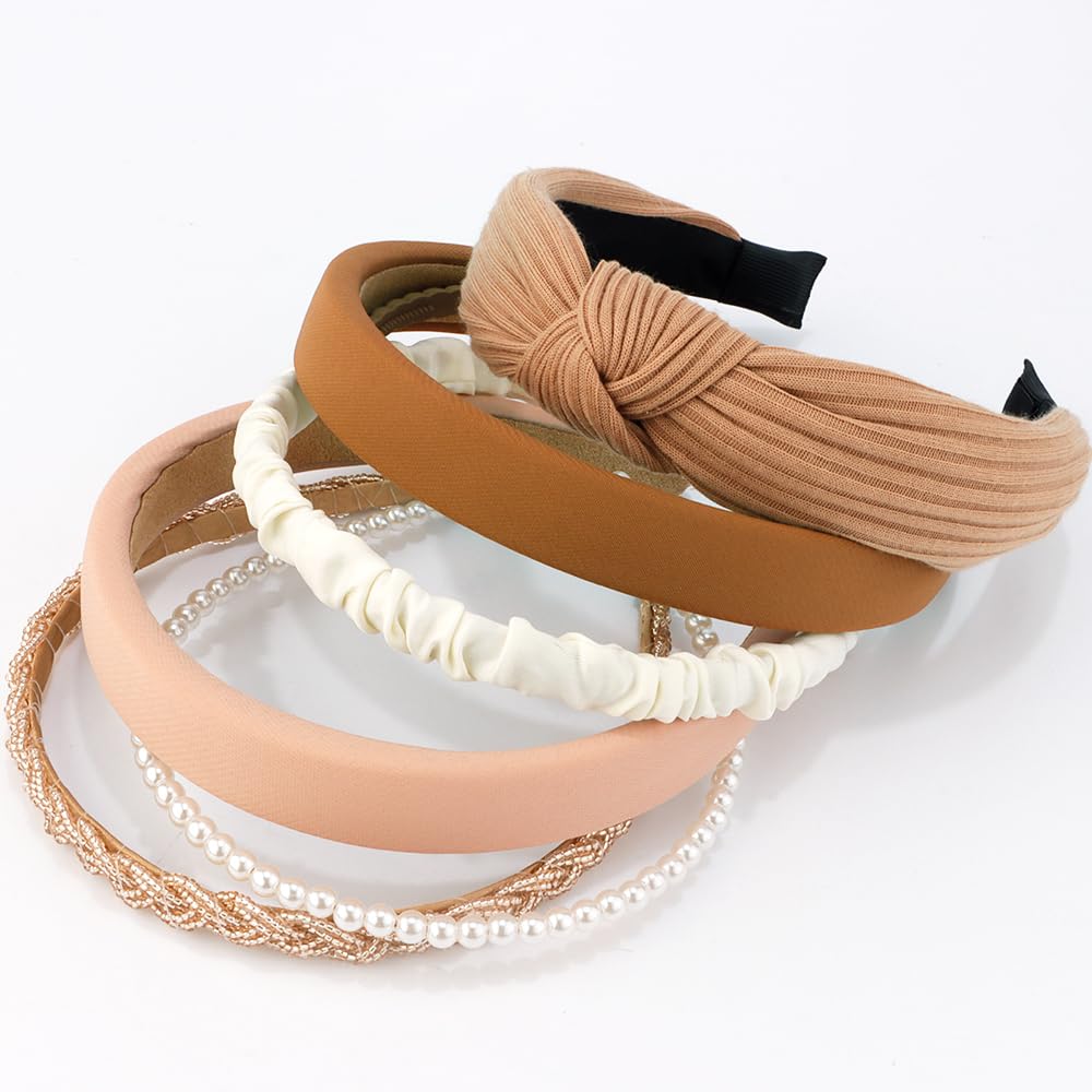 AHONEY braided headband top view showing woven style and visual interest