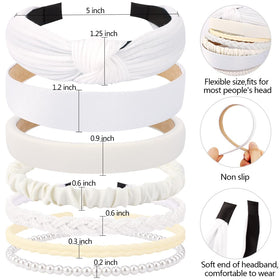AHONEY close-up of pearl-trimmed headband adding elegant sparkle