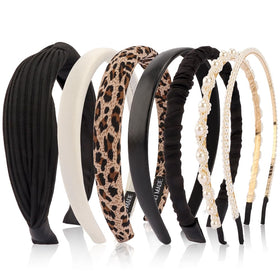 AHONEY front view of seven headbands showing variety and convenience