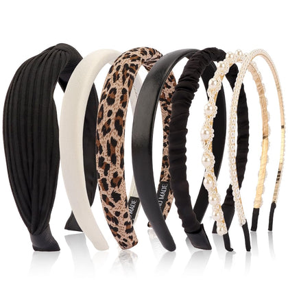AHONEY front view of seven headbands showing variety and convenience