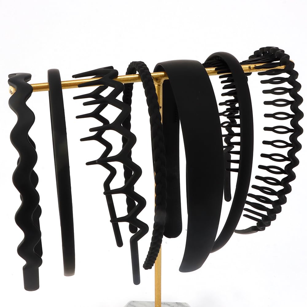 AHONEY headbands arranged on bathroom counter to demonstrate everyday styling and storage convenience