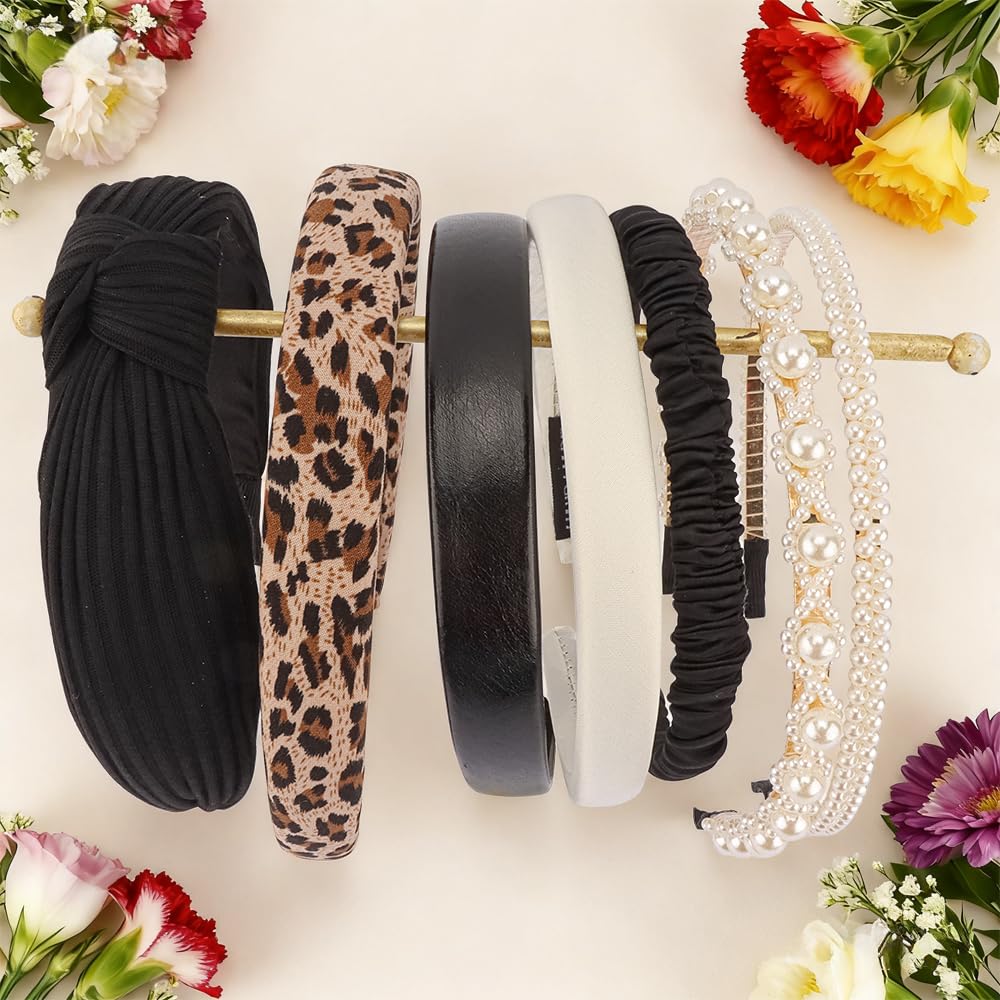 AHONEY pearl embellished headband detail for elegant styling
