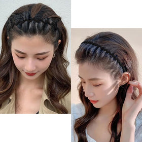 AHONEY thin black headband shown from side emphasizing discreet control of flyaways during activities