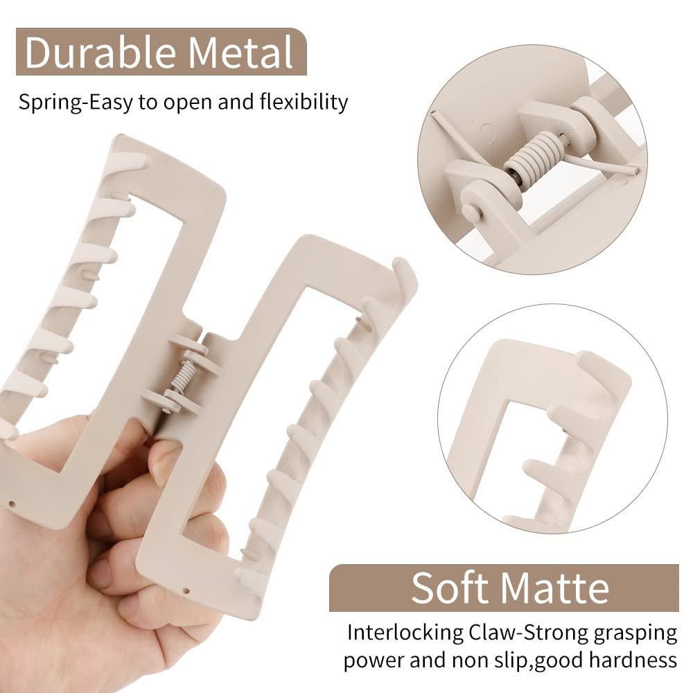 AHONEY clip beside a ruler to show 5-inch size for full coverage of long or voluminous hair