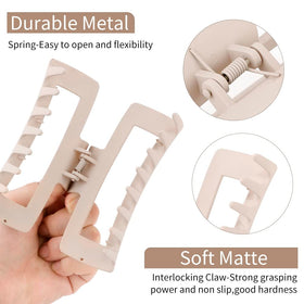 AHONEY clip beside a ruler to show 5-inch size for full coverage of long or voluminous hair