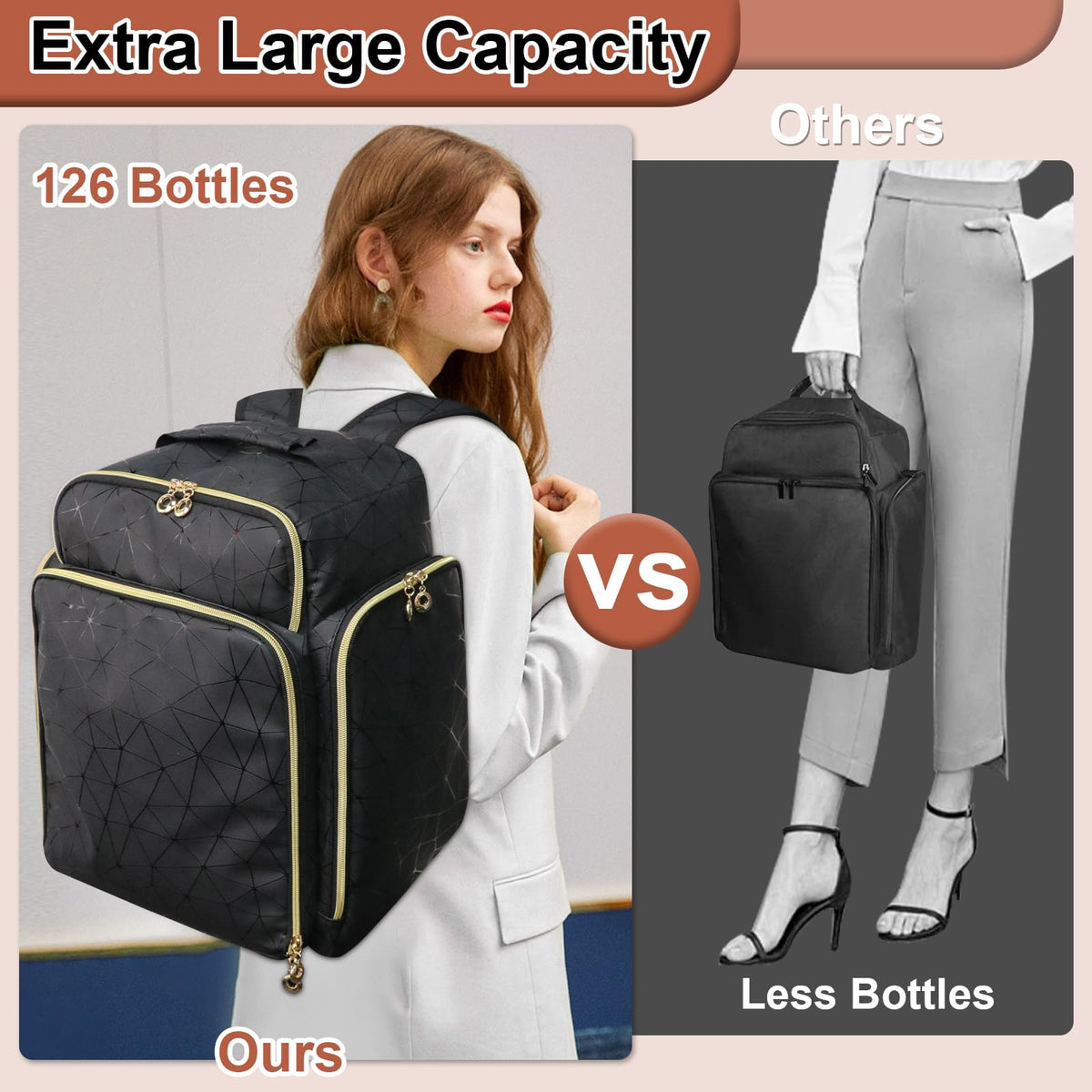 ahzske backpack on shoulders demonstrates comfortable hands-free carry