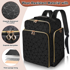 ahzske detailed zipper and pu leather exterior for water resistance