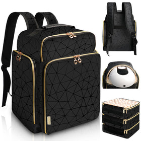 ahzske front view elegant black backpack offers professional appearance