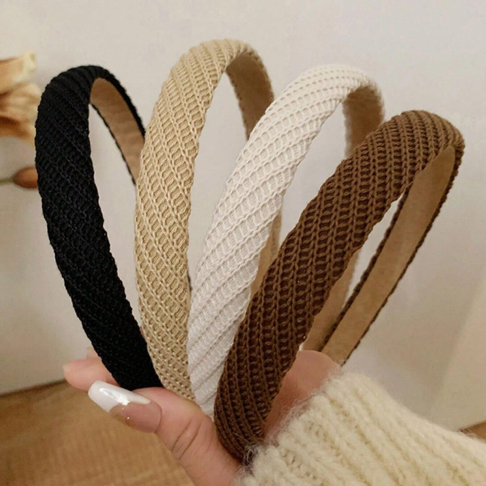 AIBFRID front packaging showing four thin knitted headbands, simple styling benefit