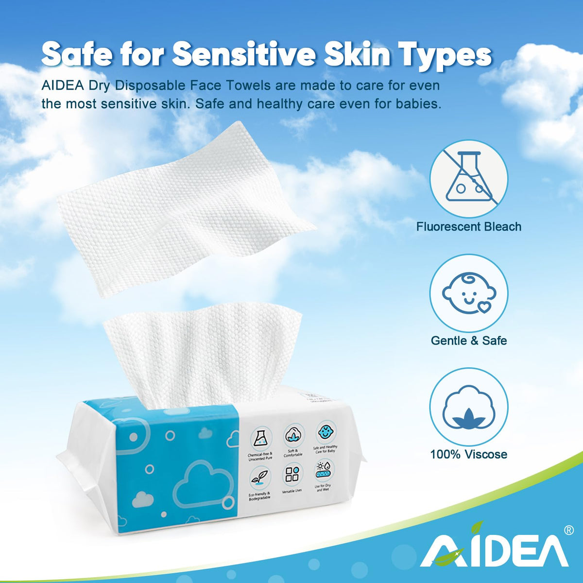 AIDEA single dry towel close-up highlighting softness and large size