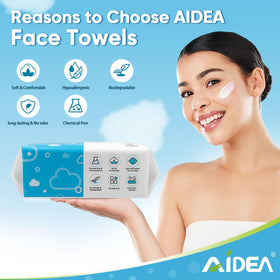 AIDEA towel in travel pouch illustrating portability and hygienic storage
