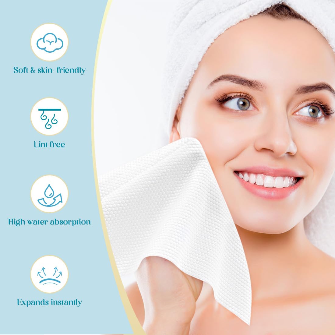AIDEA expanded towel laid flat, generous 8x9 inch cleaning surface