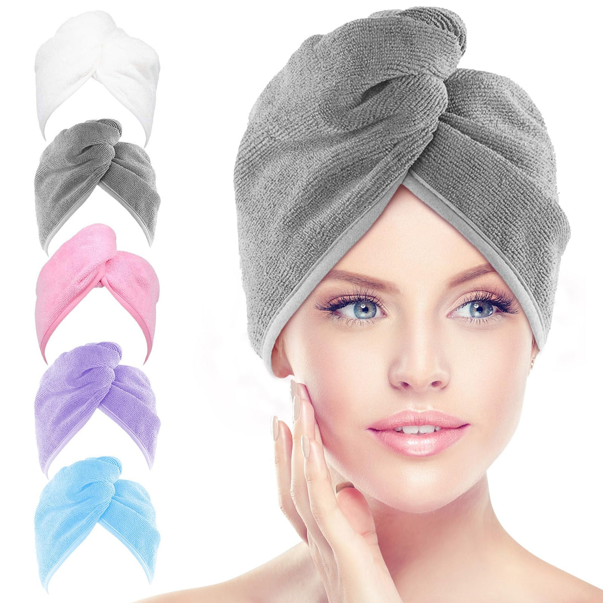 AIDEA front packaging showing five turbans and quick-dry benefit