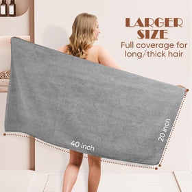 AIDEA towel wrapped on model demonstrating hands-free styling and reduced frizz