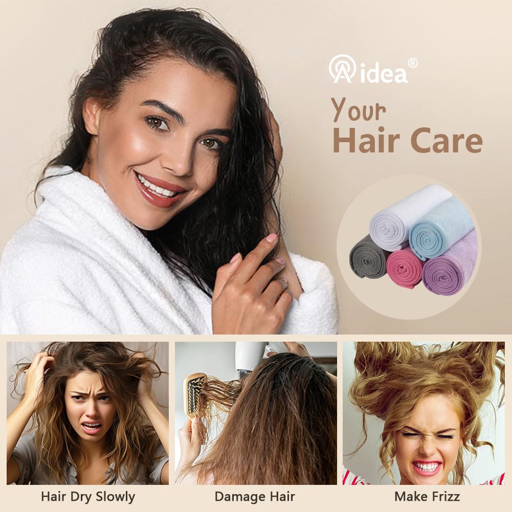 AIDEA wrap secured on head demonstrating anti-frizz comfort