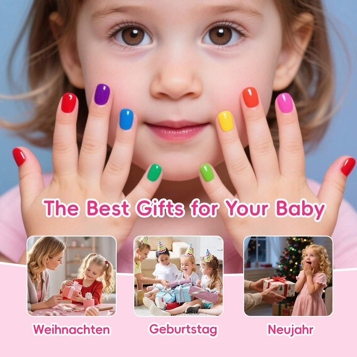 Aieenjor party favor lifestyle scene with kids enjoying nails and bonding activity benefit