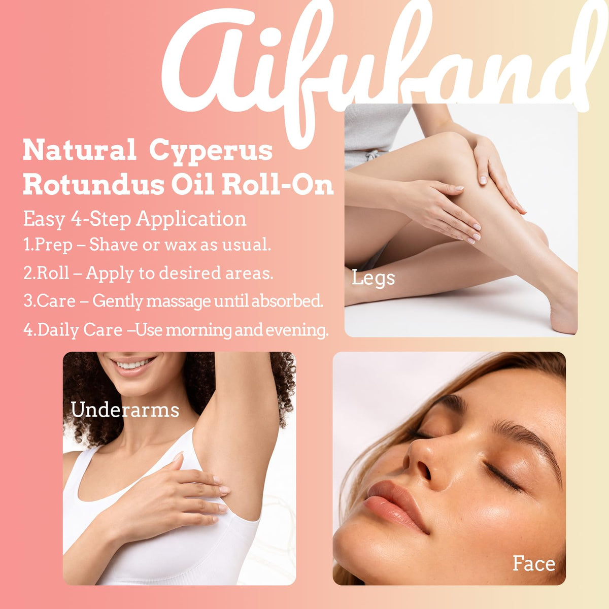 AIFUFAND application on leg demonstration showing soothing post-shave benefit