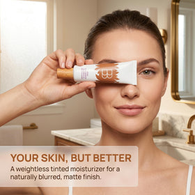 Aigomc lifestyle morning routine vanity portraying quick application and polished look