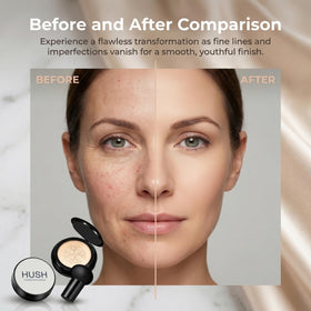 Woman wearing Aigomc foundation showing natural warm glow and hydrated skin