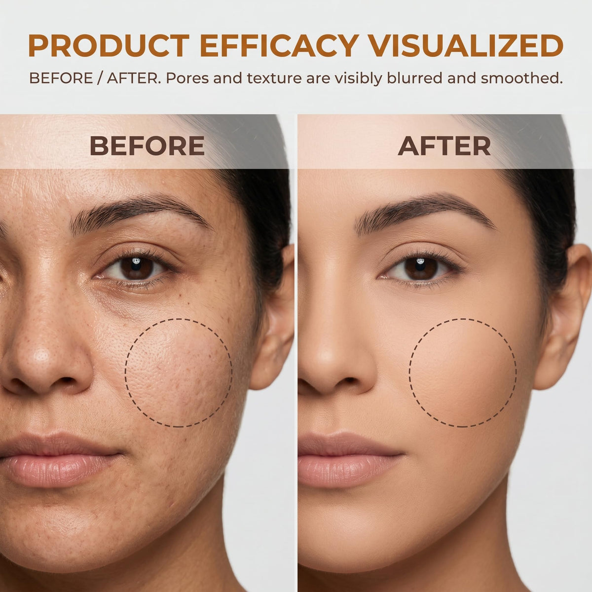 Aigomc product next to SPF visual emphasizing daily sun protection and matte finish
