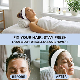 AIHOPESTO headband in use during a spa facial keeps hair away