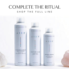 AIIR label with crystal quartz detail highlighting clean ingredients