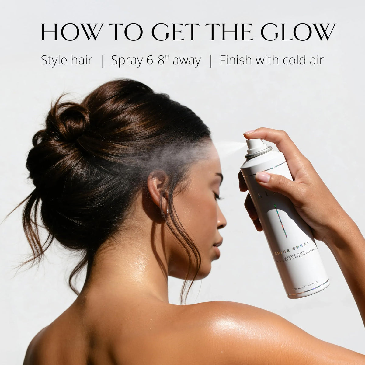 AIIR before and after on straight hair showing added reflectivity