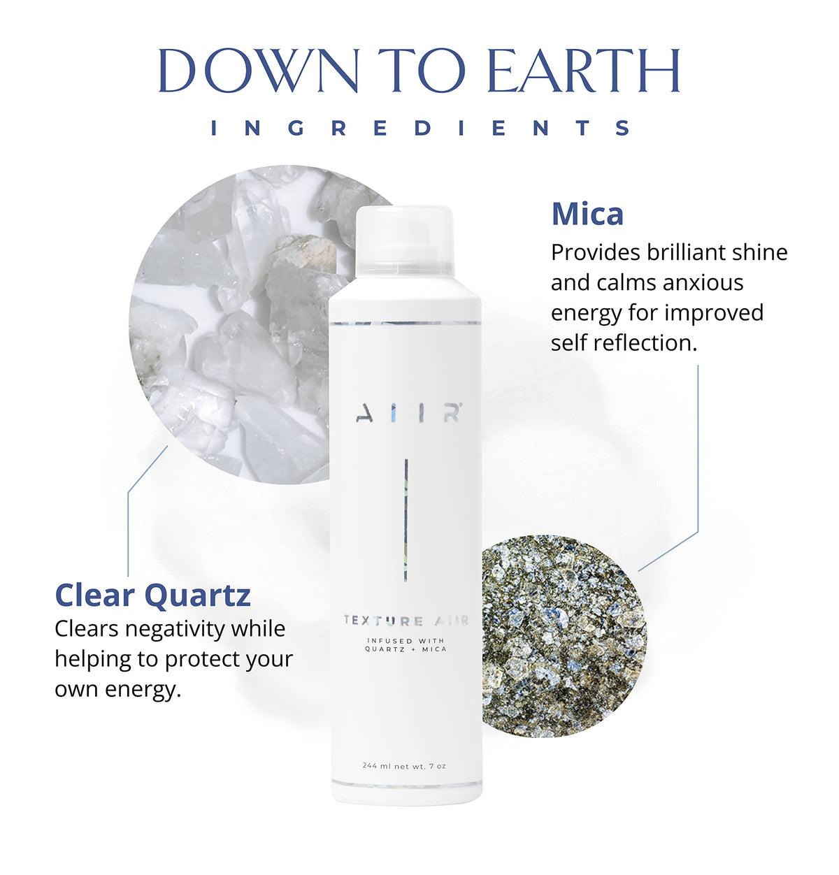 AIIR close-up of product mist showing dry texture and instant volume benefit