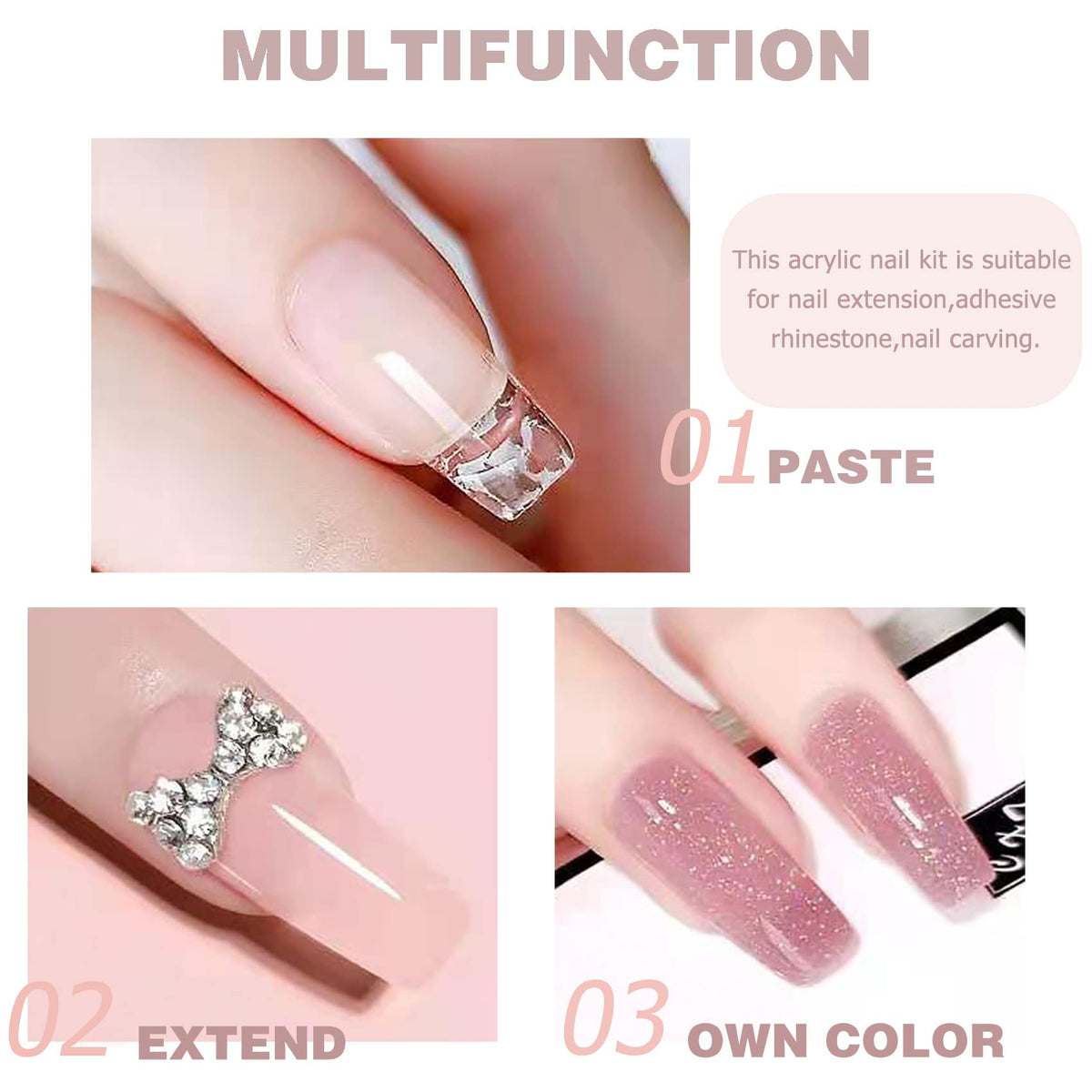 AIJIMEI nail forms with glass mixing cup showing setup for accurate acrylic mixing and lengthing