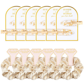 Aileam front packaging showing scrunchies and cards, gift-ready presentation benefit