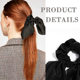 Aileam scrunchie in ponytail demonstrating secure hold and stylish bow