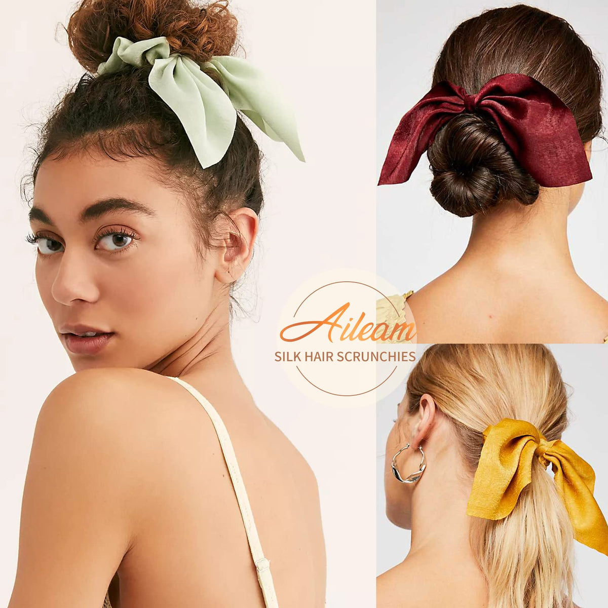 Aileam stacked scrunchies displaying color options for outfit matching