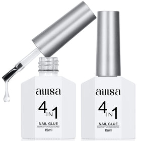 AILLSA front packaging showing two 15ml gel glue bottles and benefits