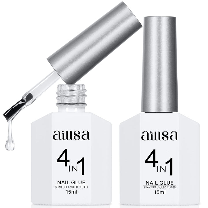 AILLSA front packaging showing two 15ml gel glue bottles and benefits
