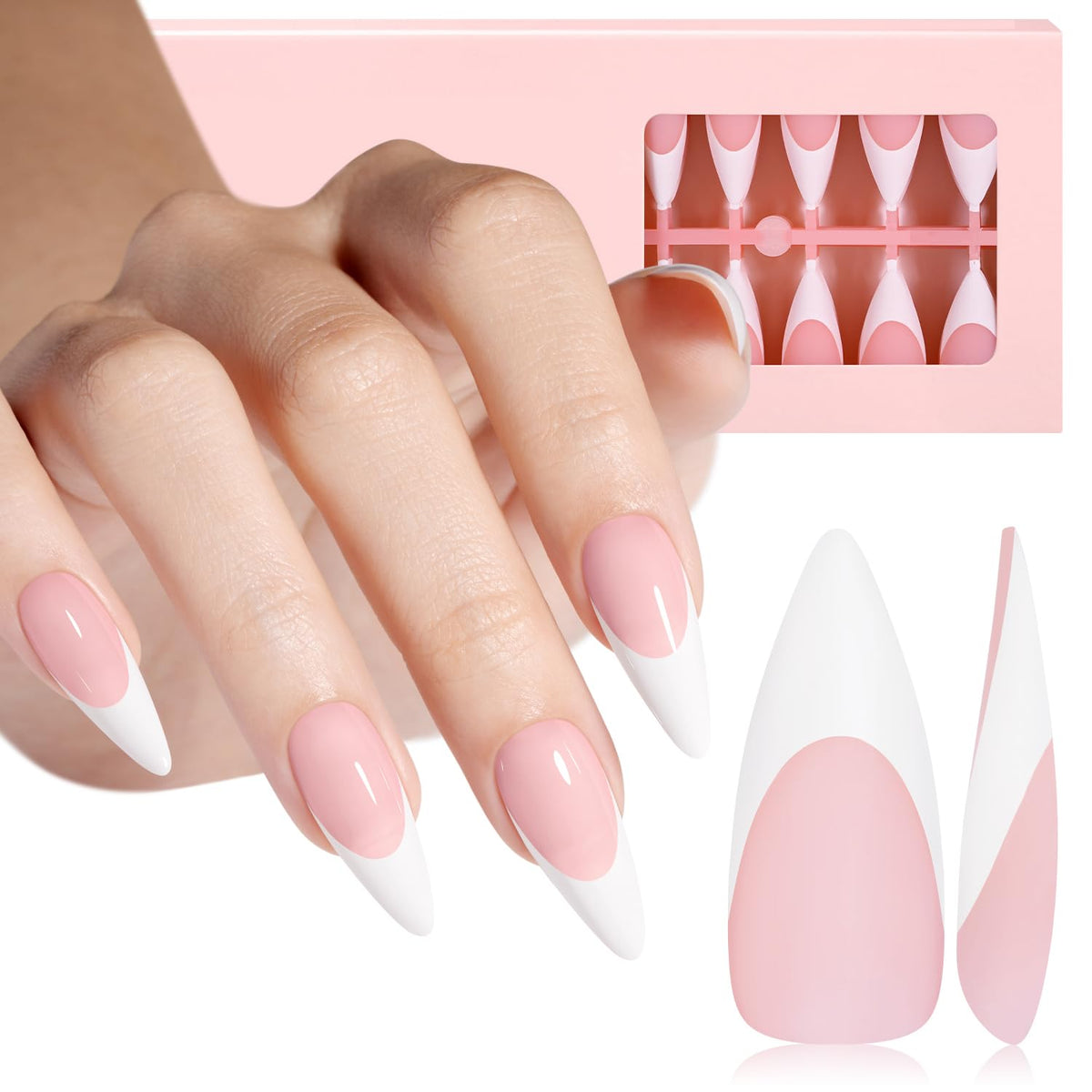 AILLSA front packaging showing full 180-piece French gel tips and benefits